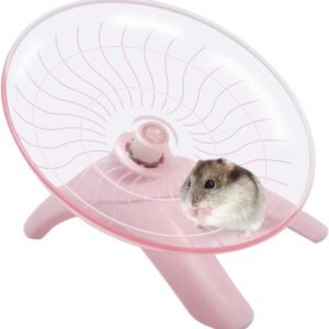 Hamster Wheel Hamster Flying Saucer Silent Exercise Wheel Running Wheel for Dwarf Hamsters Gerbil Mice Small Animals (Pink)