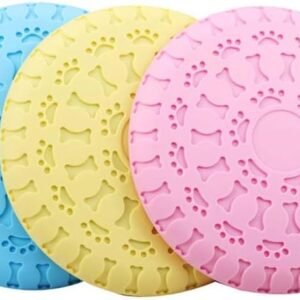 3 Pack Frisbee for Dogs Dog Rubber Flying disc Toy Pet Training Toys for Outdoor Interactive Fun