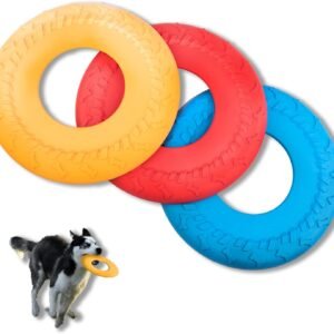 3 Pack 10 Inch Flying Disc Fetch Toy, Dog Frisbee, Interactive Flying Disc Dog Toy for Small Large Dogs