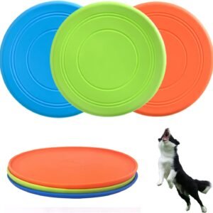 Dog Flying Disc, 3 Pack Dog Flyer Toys, Soft Rubber Interactive Lightweight Flying Disc Dog Toy for Small Large Dogs - Floats in Water & Safe on Teeth, 7 inch.