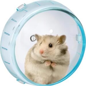 4.7 Inch Hamster Exercise Wheel - Attachable to Cage, 12cm Durable Plastic Small Animal Running Wheel for Hamsters/Gerbils (Blue)