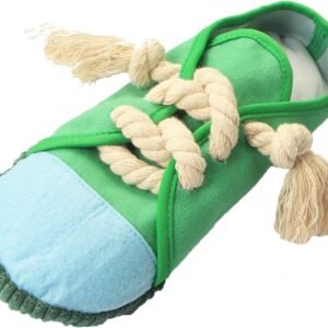 Dog Chew Toys,Creative Shoes Shape Squeaky Toy, Durable and Safe Dog Playing Toy Funny Shoes Sound Toy for Small and Medium Pets, Dog Toys to Keep Them Busy(Green)