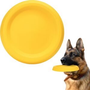 Dog Discs Toy, Durable Flying Discs for Throwing Catching, Durable for Aggressive Chewers, Water Floating Dog Toys, Swimming Training, Medium Large Breeds, Yellow