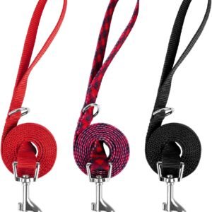 3 Pack Christmas Nylon Dog Leashes Strong & Durable  Basic Dog Leash with Easy to Use Collar Hook for Large Dogs, L (4FT,1")