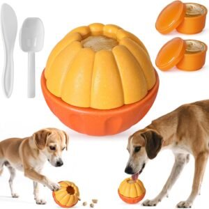 Interactive Dog Toys for Boredom, Dog Frozen Treat Toy to Keep Them Busy and Reduces Anxiety, Reusable Treat Dispensing Dog Toys Puzzle Toy for Small Medium Large Dogs, Low-Mess Design, Easy to Clean