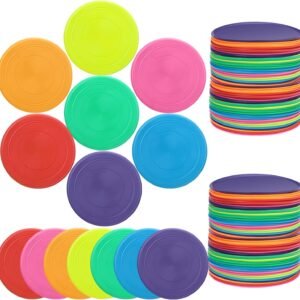 Flying Discs Bulk Flying Discs for Kids Soft Rubber Flyer Disk Outdoor for Children Adults Dogs Sports Party Favors, 7 Colors(28 Pcs)