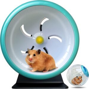 Hamster Wheel,Super Silent Hamster Exercise Wheels,Adjustable Stand Hamsters Exercise Wheels,Quiet Running Wheels,7 inch Rat Wheel for Hamsters Mice Or Other Small Animals (7 in Blue)